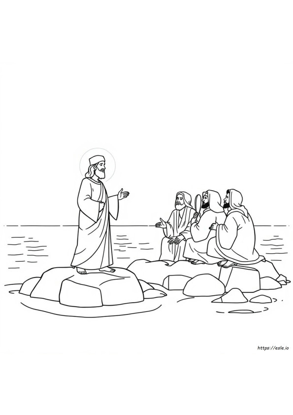 Iisus Și Cei 12 Discipoli - Planșă De Colorat