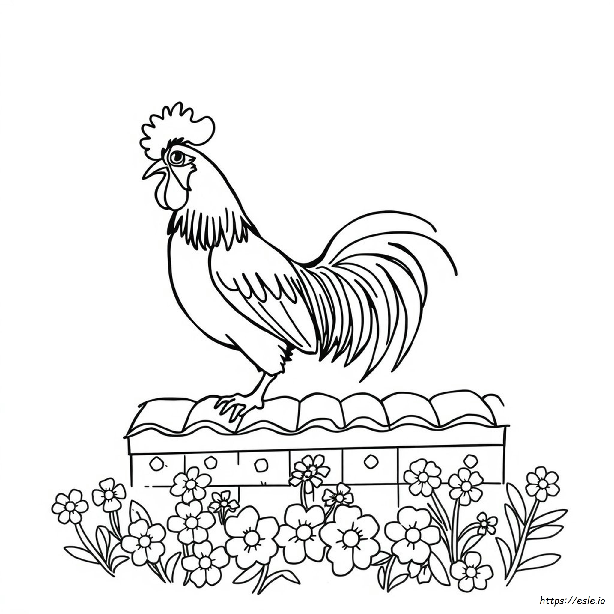 Portuguese Rooster Coloring Page