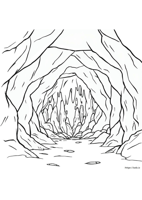 Caverna Para Colorir