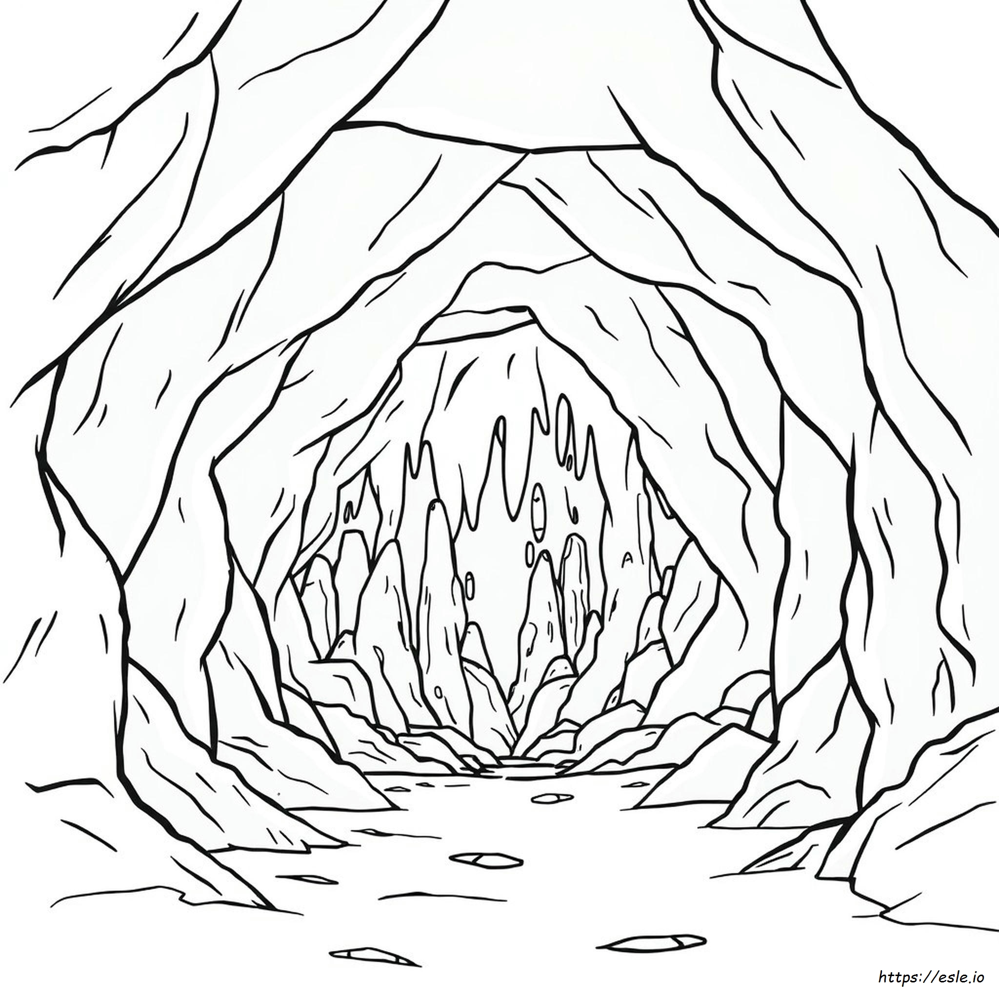 Coloring Page Of A Cave