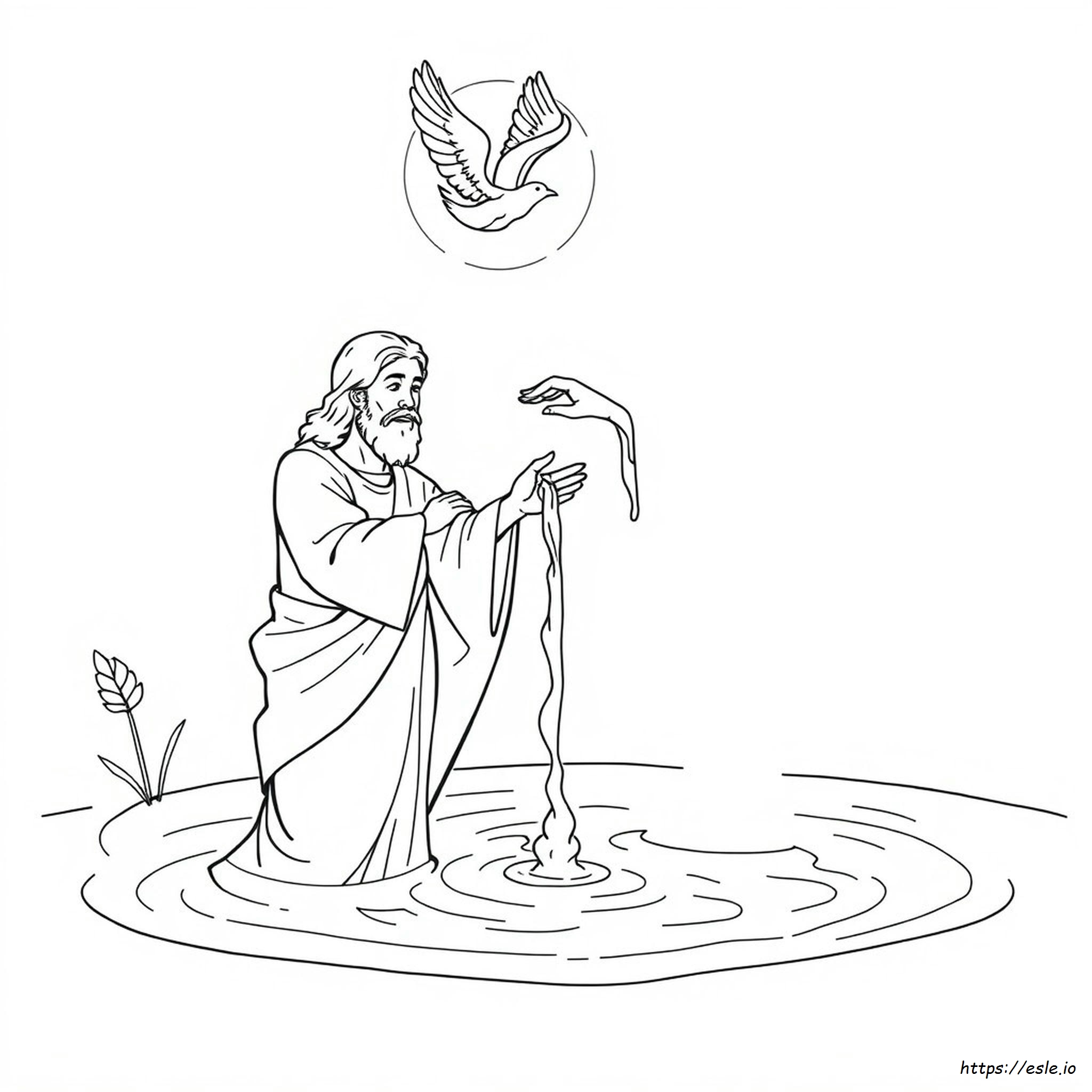 Baptism Of Jesus Colouring Sheet