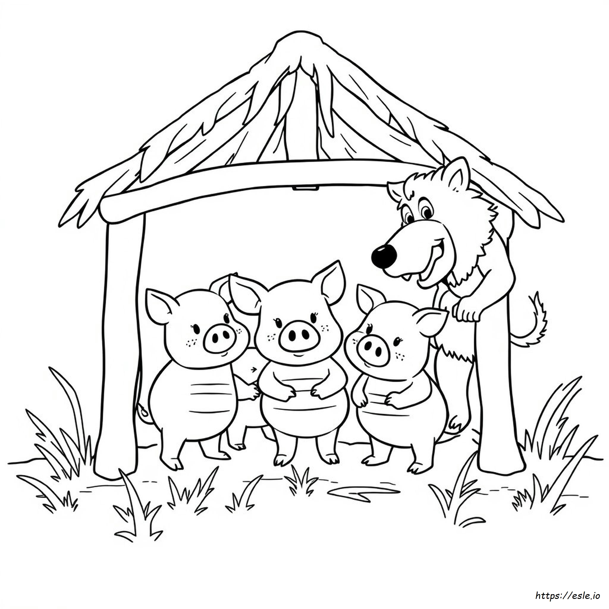 Tres Cerditos Páginas Para Colorear Pdf