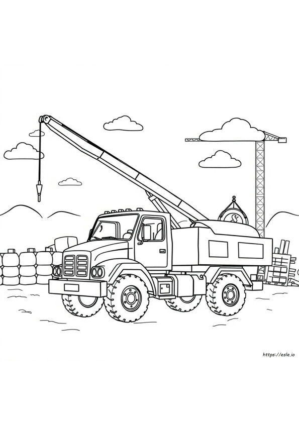 Kraanwagen Kleurplaat