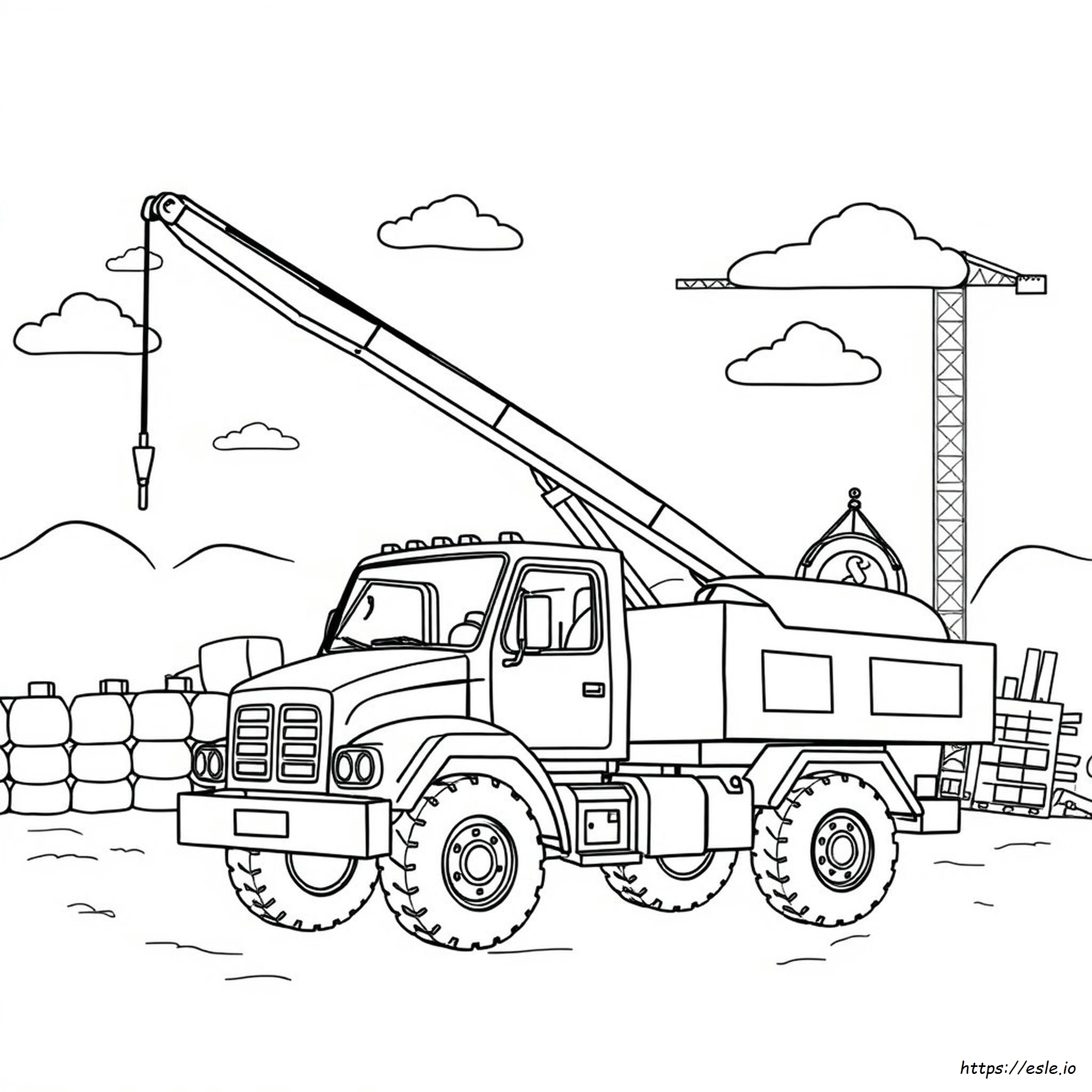 Camion Gru Da Colorare