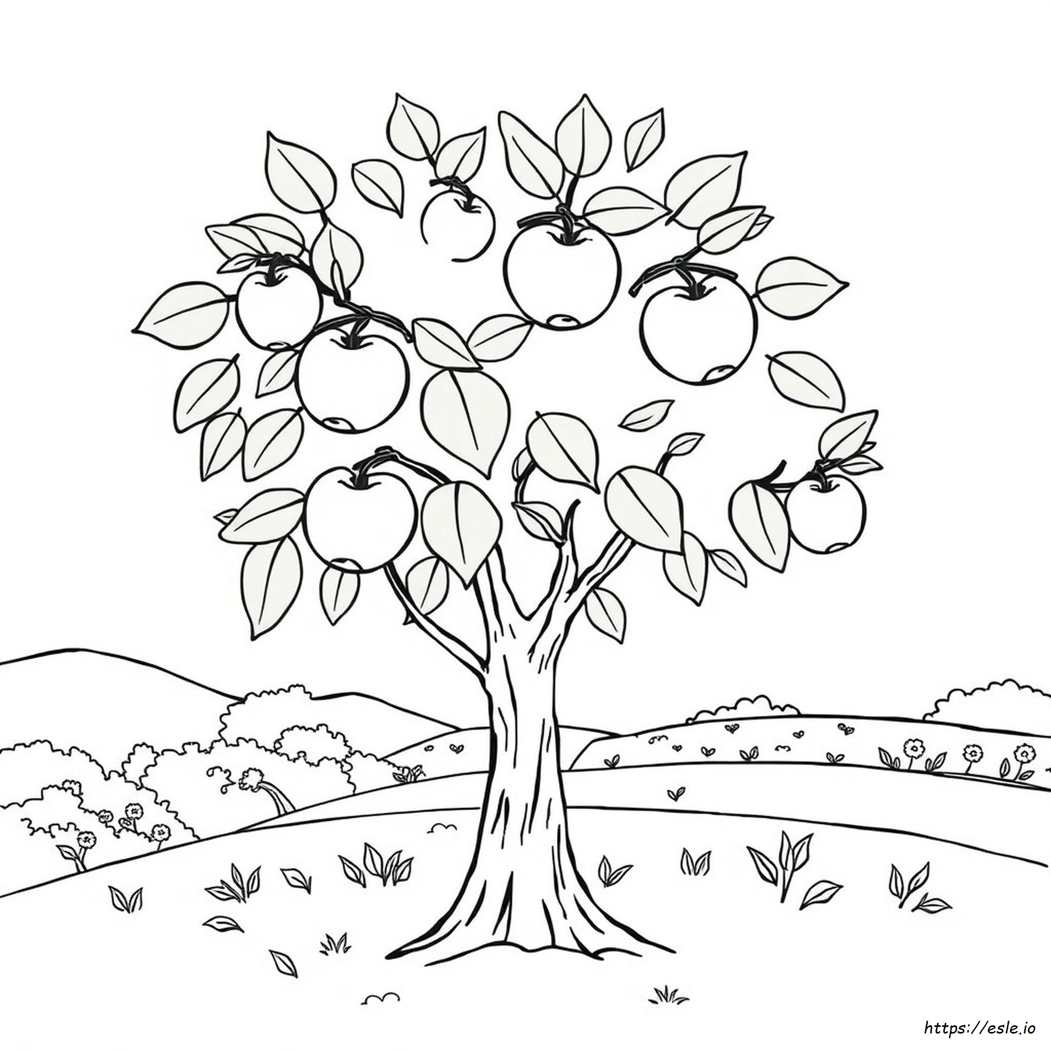 Apple Tree Coloring Page Free