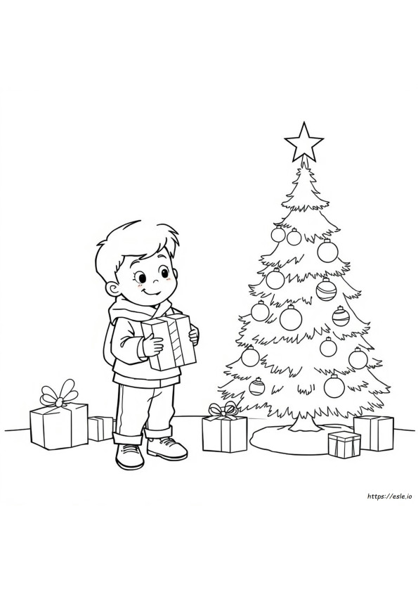 Boy Christmas Coloring Pages
