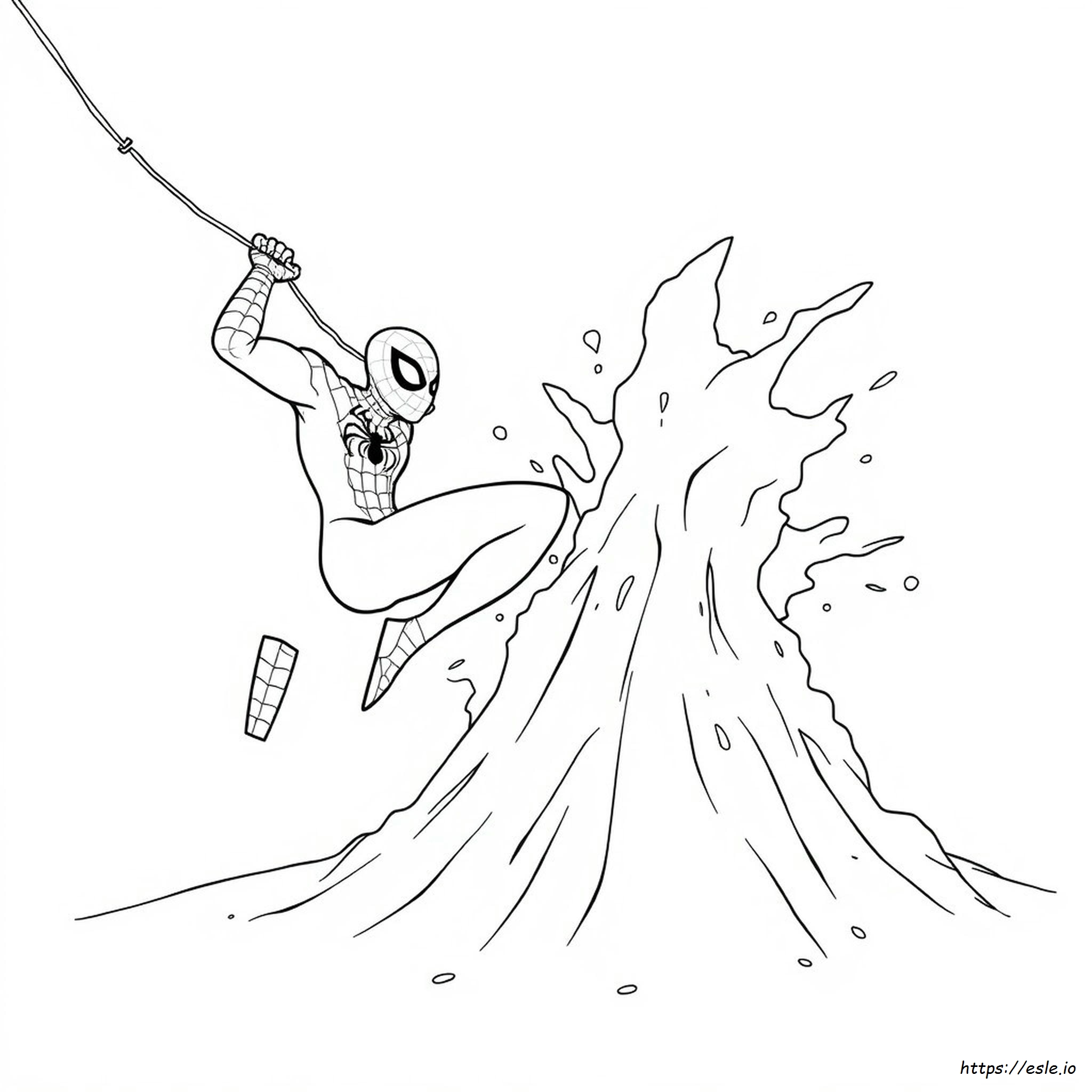 Halaman Mewarnai Spiderman Vs Sandman
