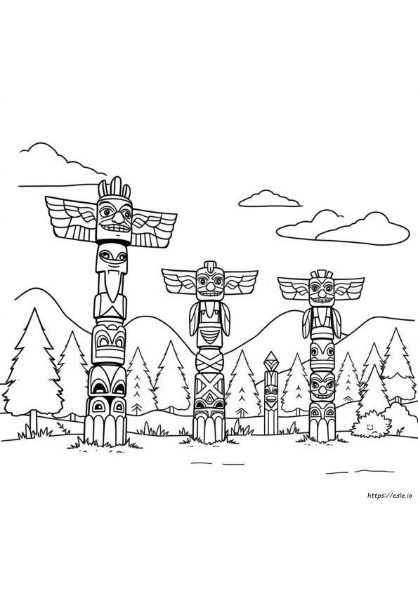 Totem Pole Coloring Pages