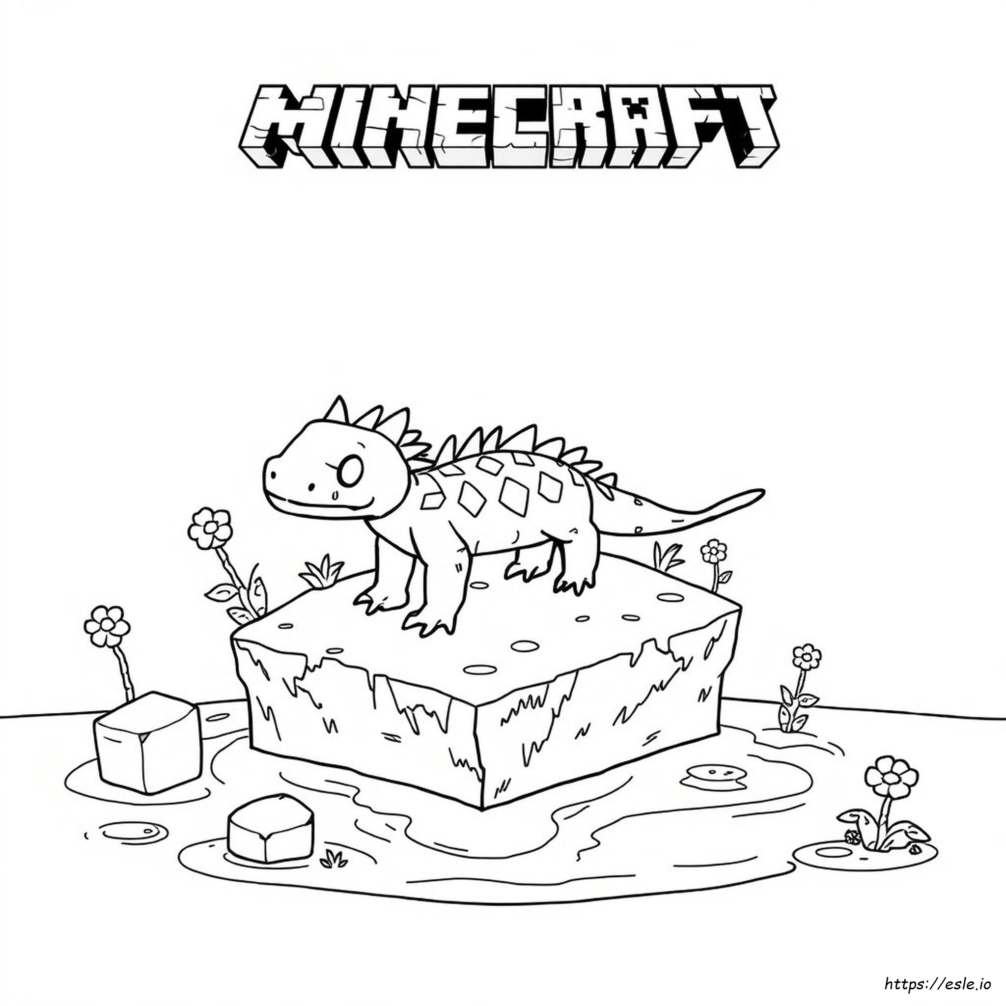 Minecraft Axolotl Coloring Sheet