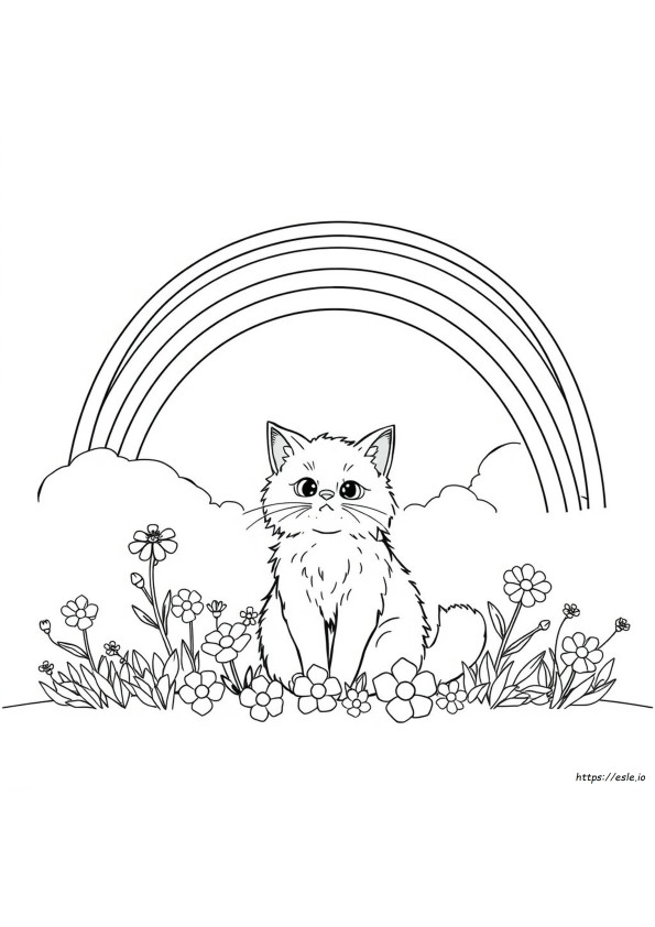 Gatto Arcobaleno Da Colorare