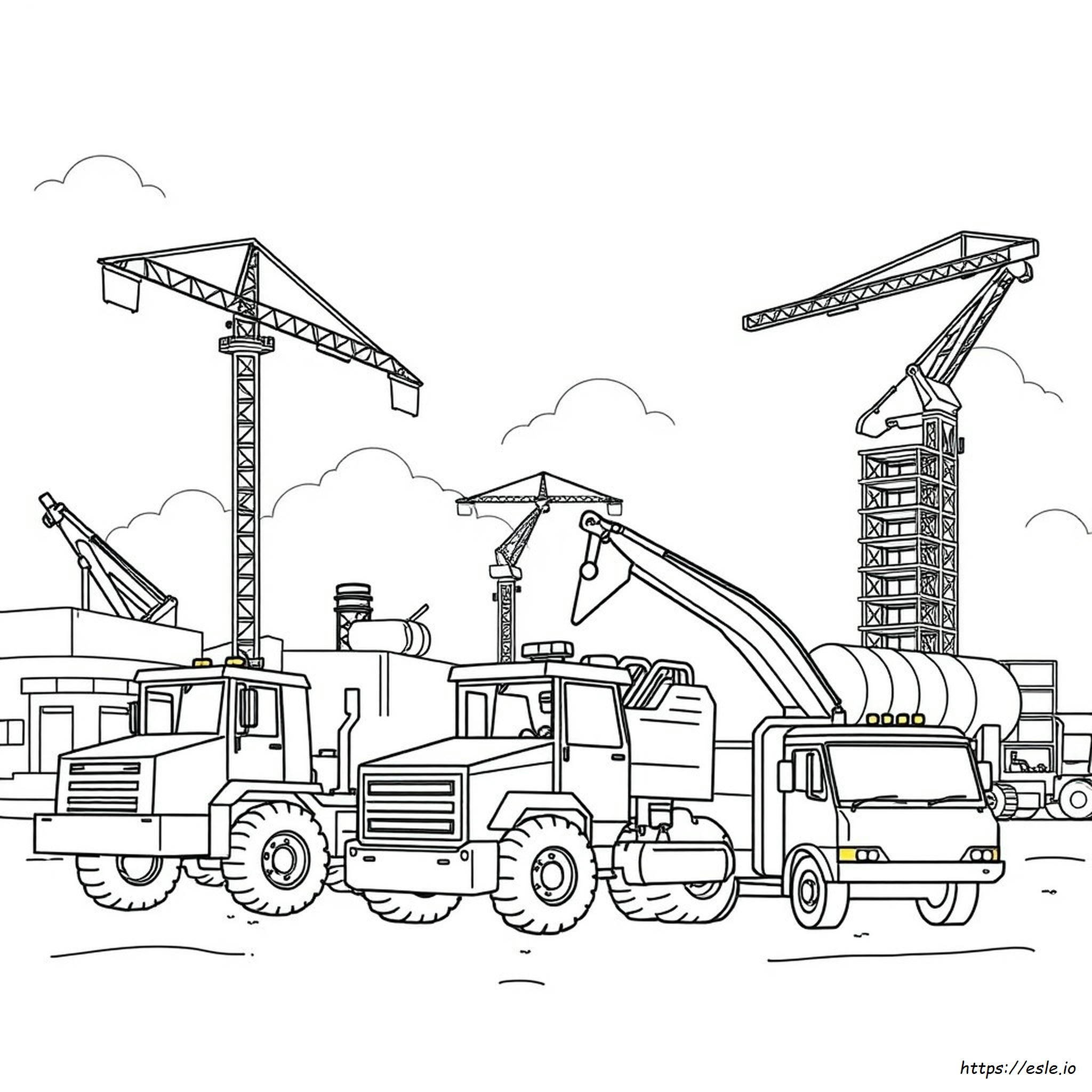 Construction Vehicles Coloring Pages