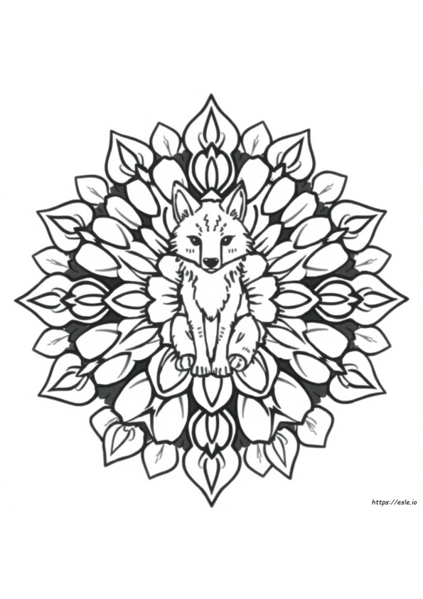 Mandala De Lobo Para Colorir