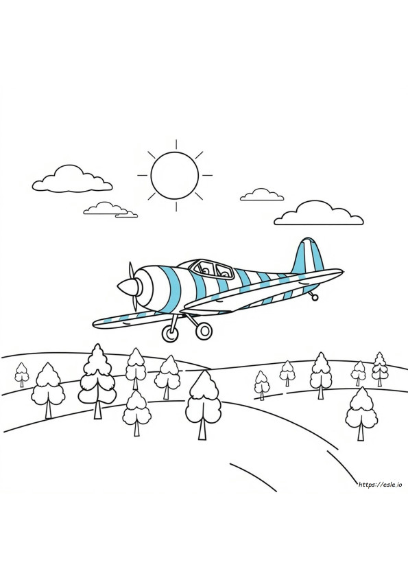 Colouring Page Airplane
