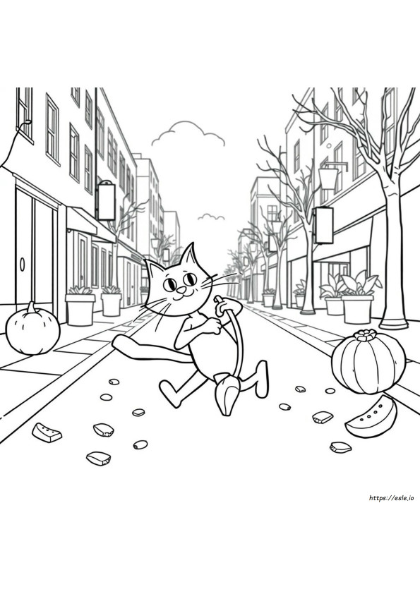 Pete The Cat Fall Coloring Page
