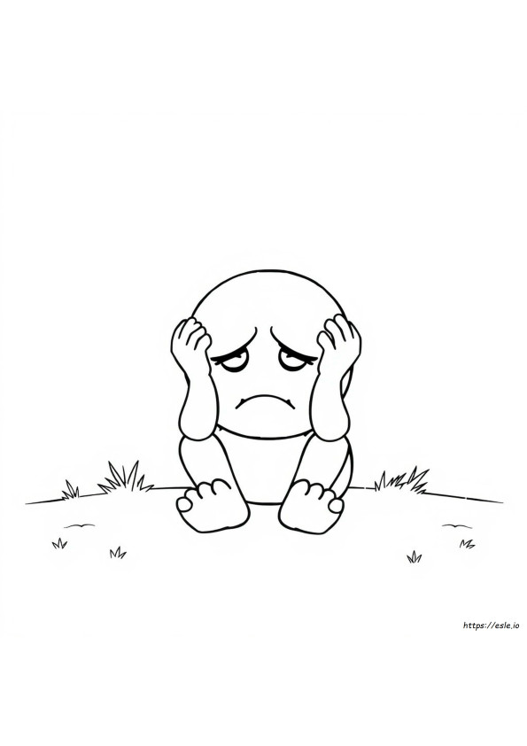 Sad Face Colouring Page