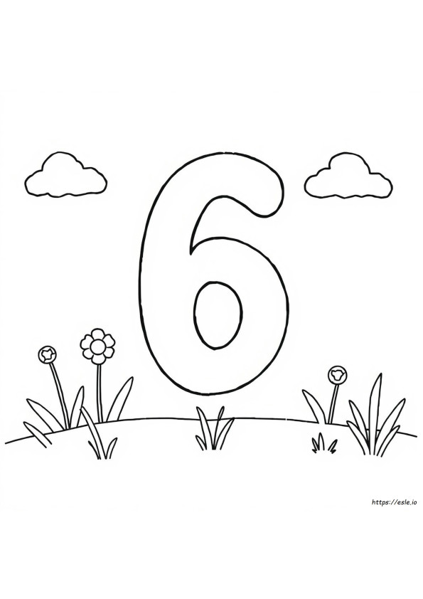 Número 6 Para Colorir E Imprimir