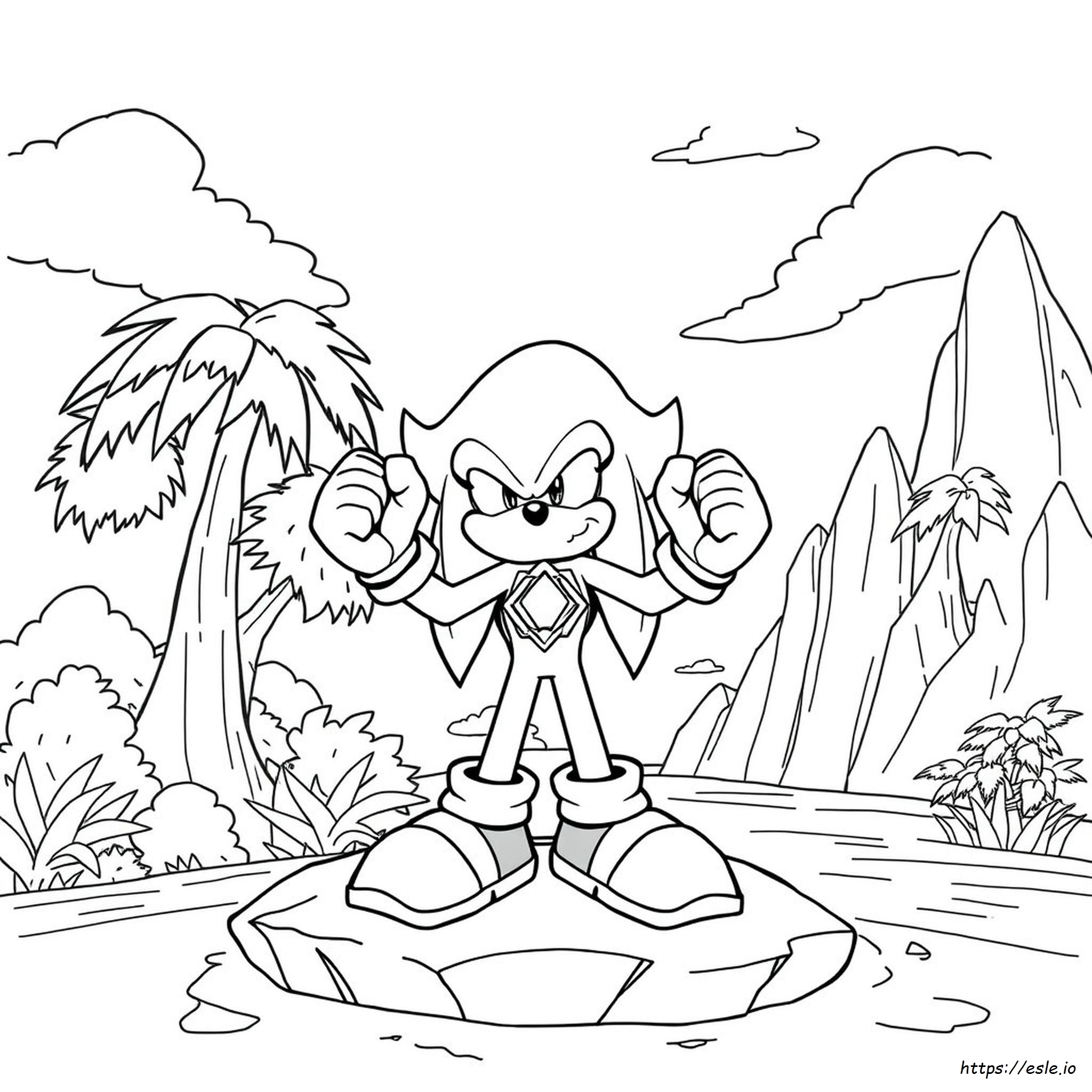 Knuckles Sonic 2 Coloring Pages