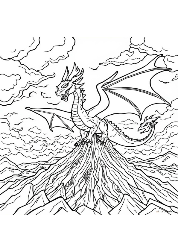 Fire Dragon Scary Realistic Dragon Coloring Pages