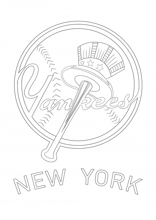 Imagen para colorear del Logo de los Yankees de Nueva York gratis para descargar o guardar para más tarde