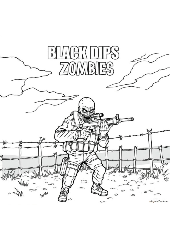 Black Ops Zombies Coloring Pages