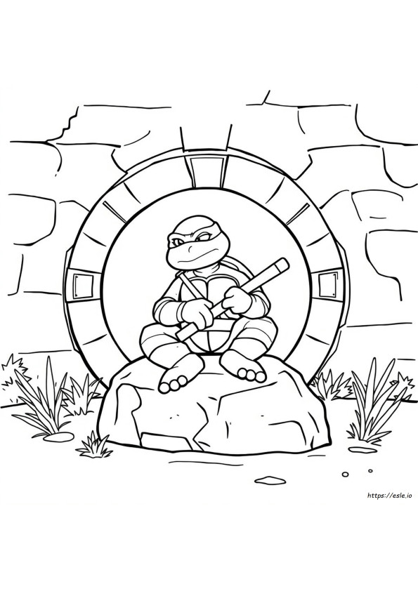 Michelangelo Turtle Coloring Pages
