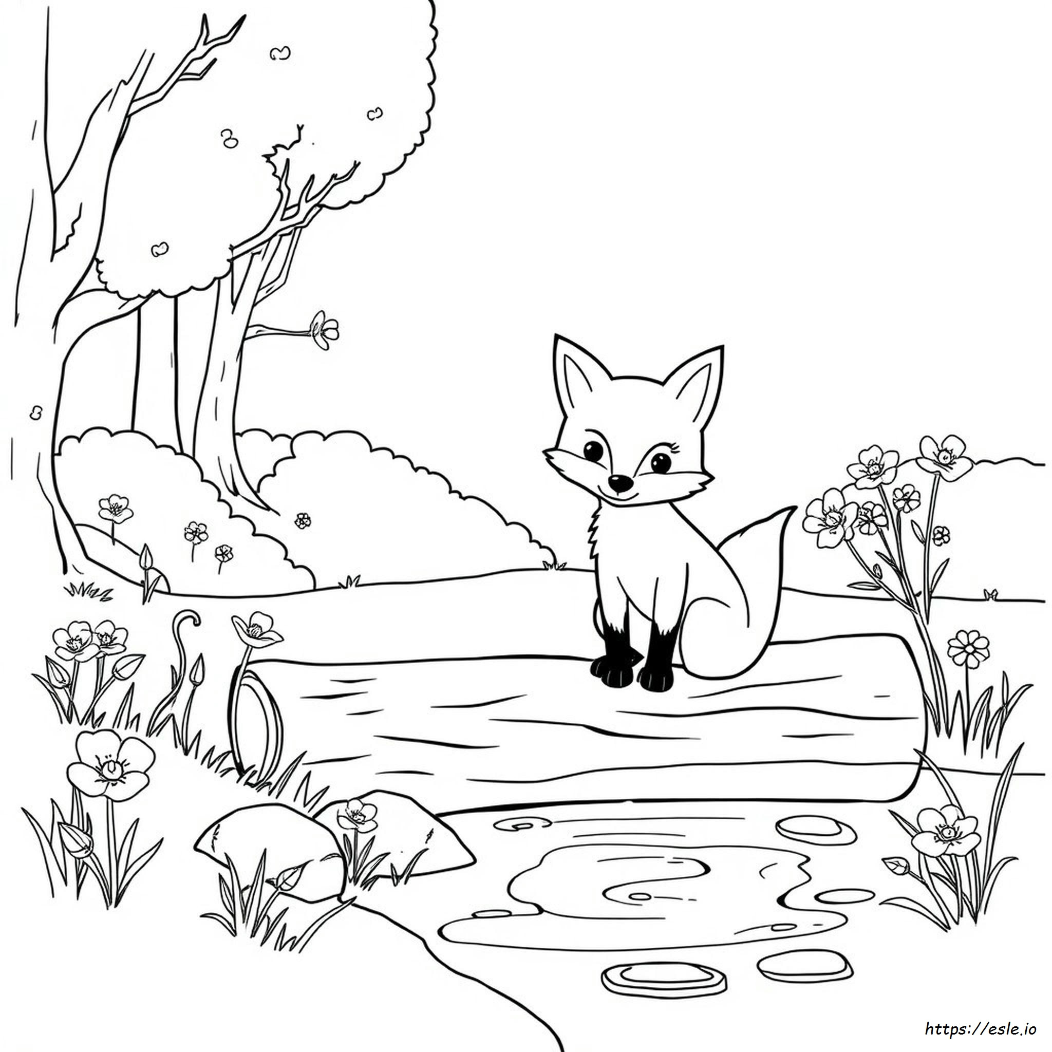 Cute Fox Coloring Sheet
