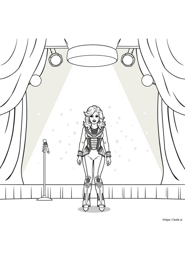 Drawing Dolly Parton Coloring Page