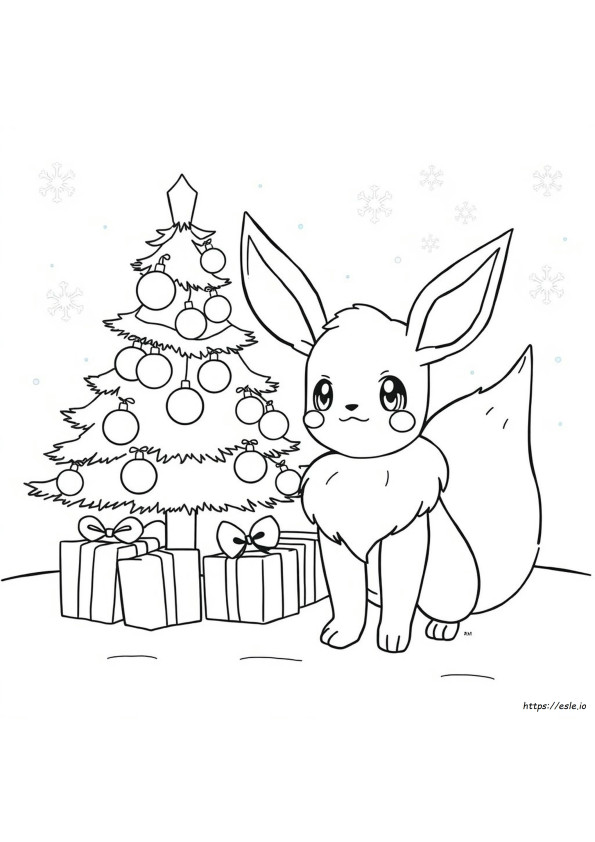 Pokemon Eevee Christmas Pokemon Christmas Coloring Pages