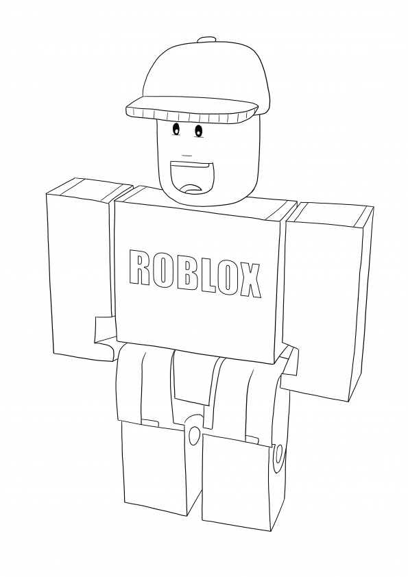An easy coloring image of Roblox Guest free to print or download
