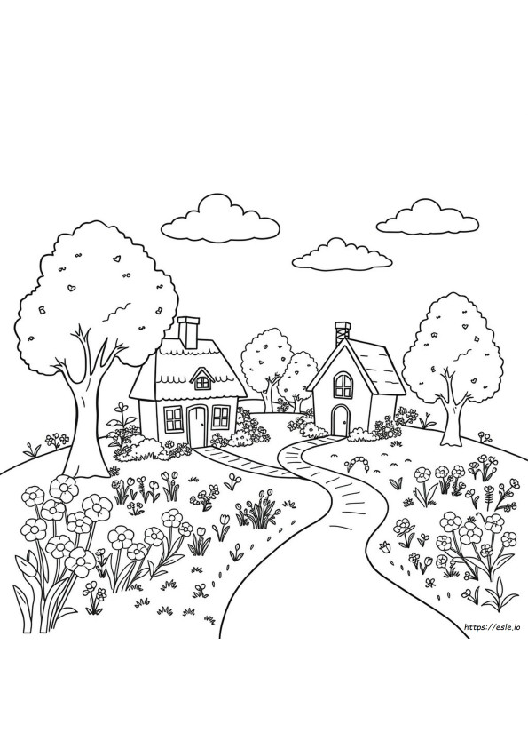 Adult Coloring Pages Cottage