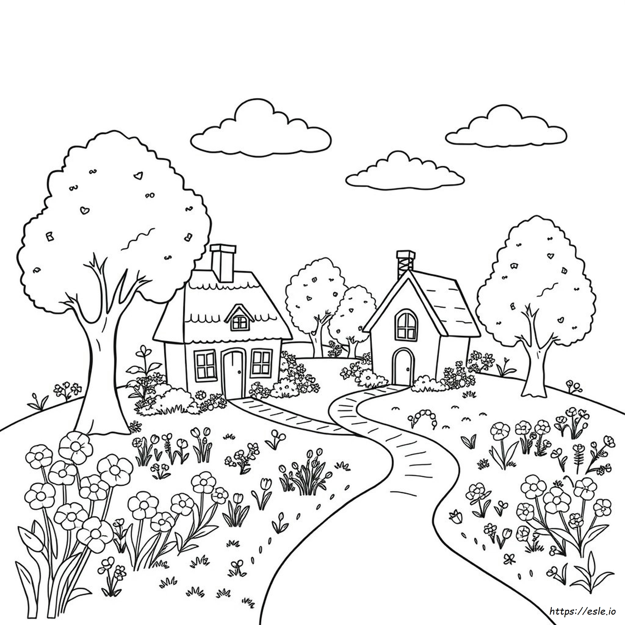 Adult Coloring Pages Cottage