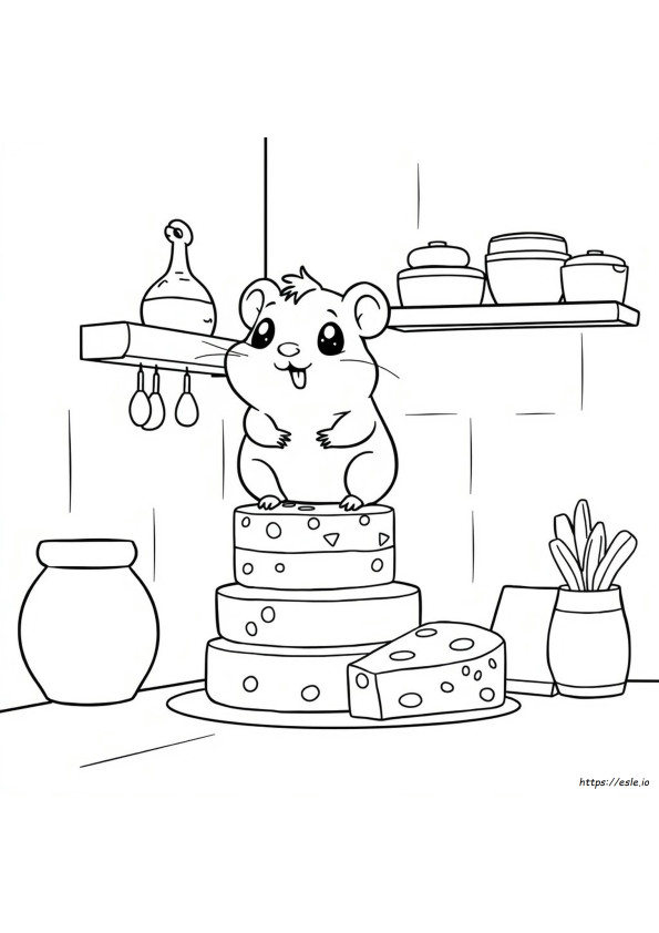 Gambar Mewarnai Hamster Kartun