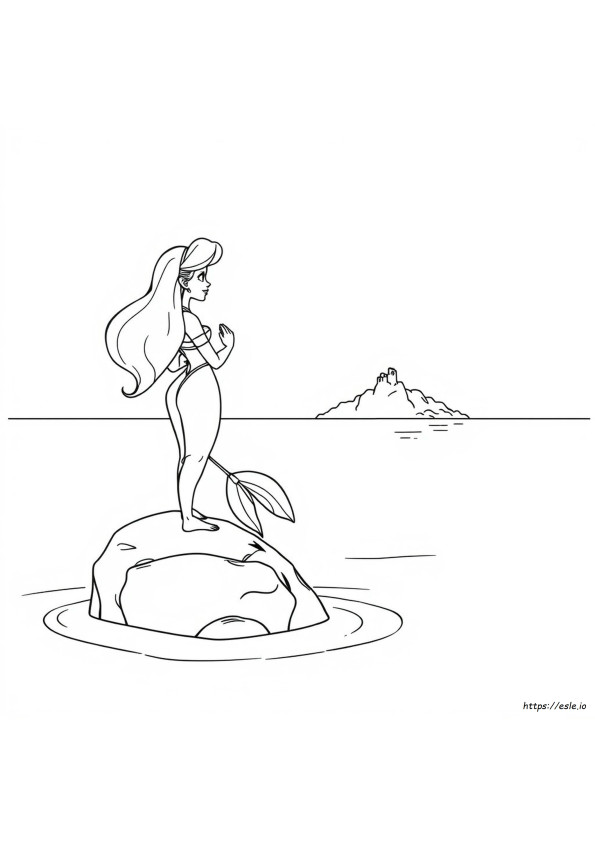 Princesa Ariel Para Colorear E Imprimir