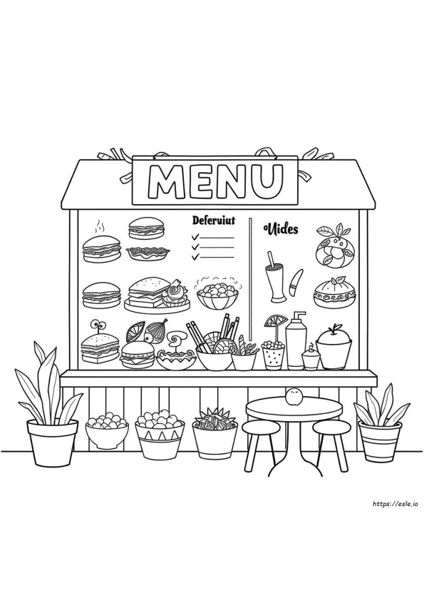 Kolorowanki Z Menu Jedzenia
