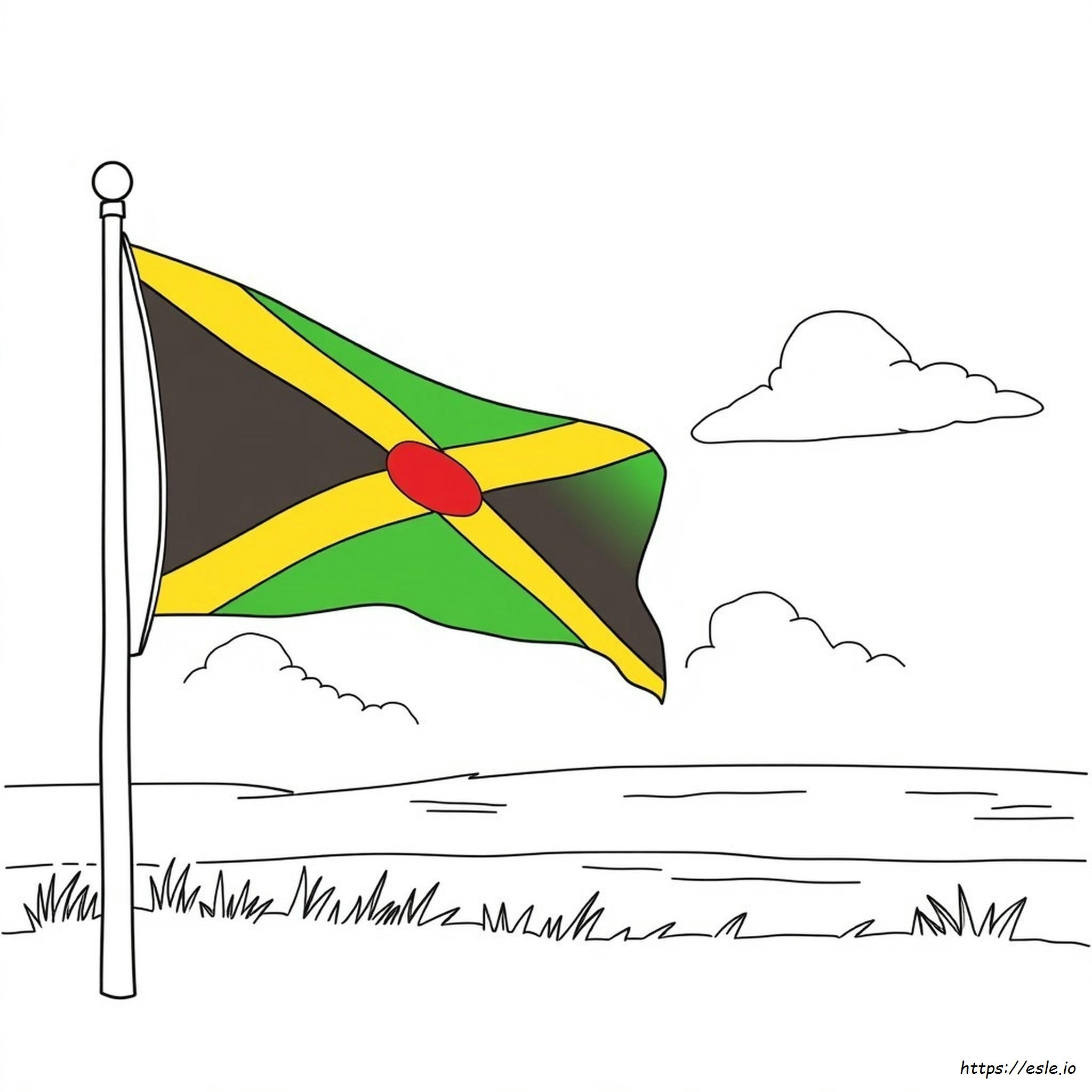 Printable Jamaican Flag Coloring Pages