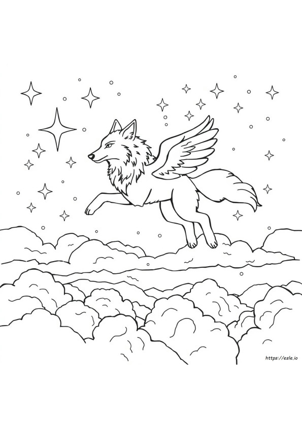 Winged Wolf Coloring Pages