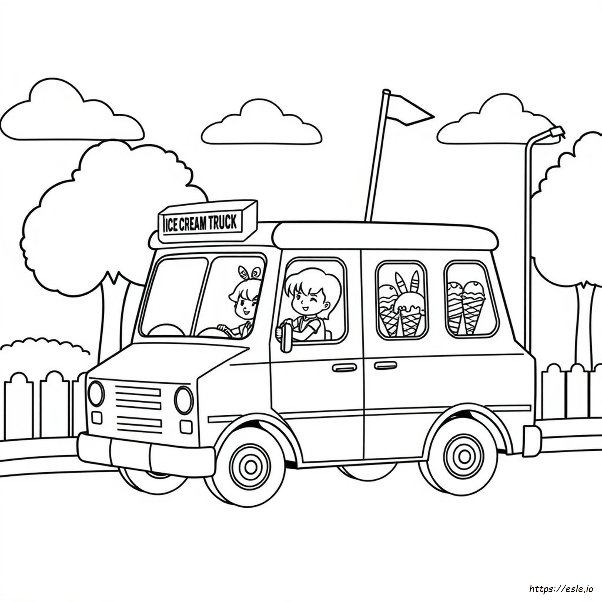 Cute Ice Cream Truck Coloring Pages