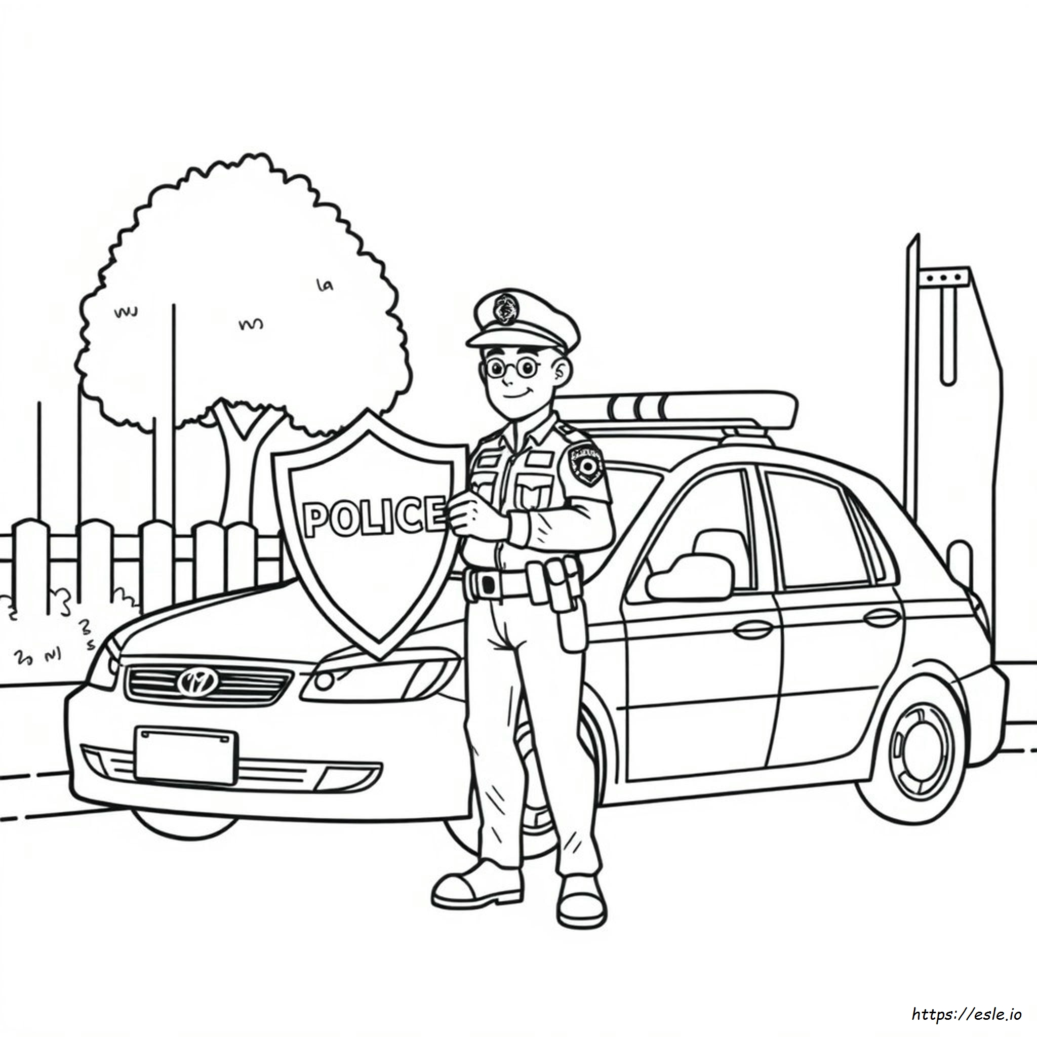 Police Shield Coloring Page