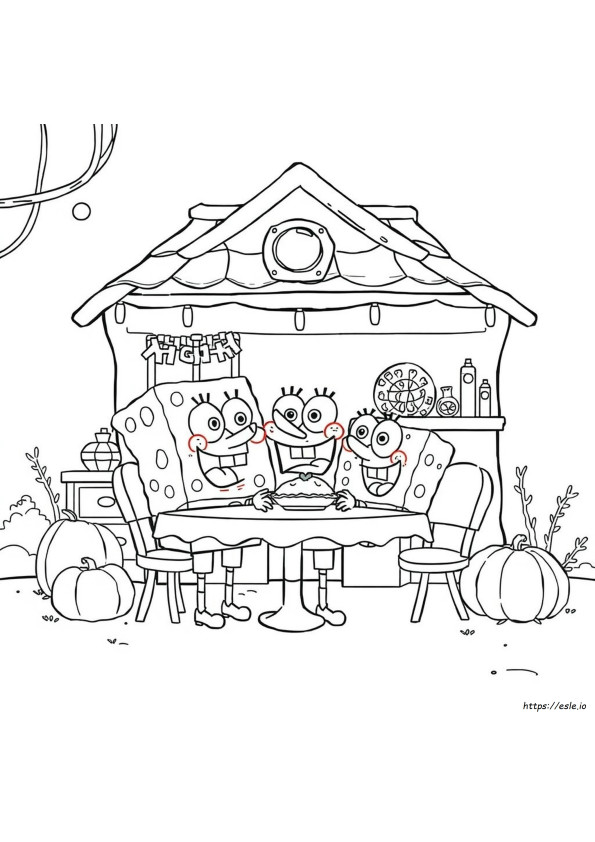 Spongebob Thanksgiving Coloring Pages