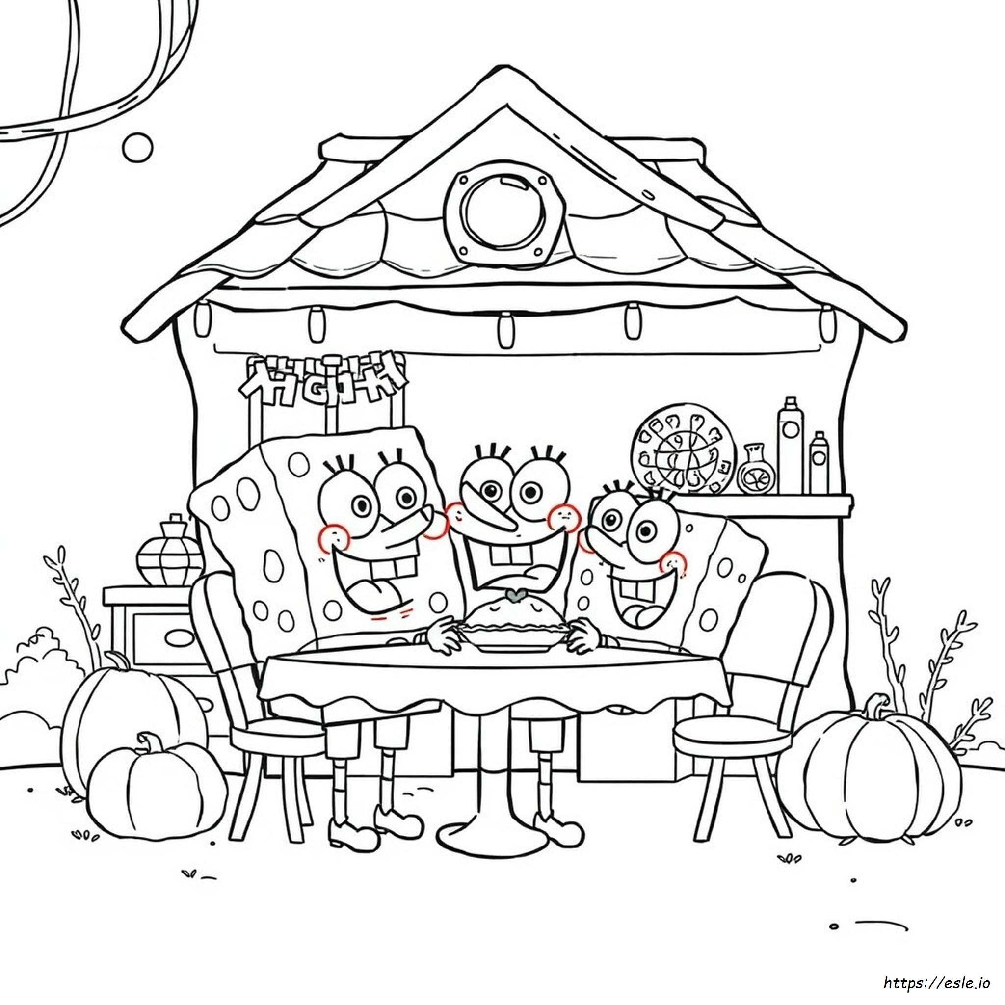 Spongebob Thanksgiving Coloring Pages