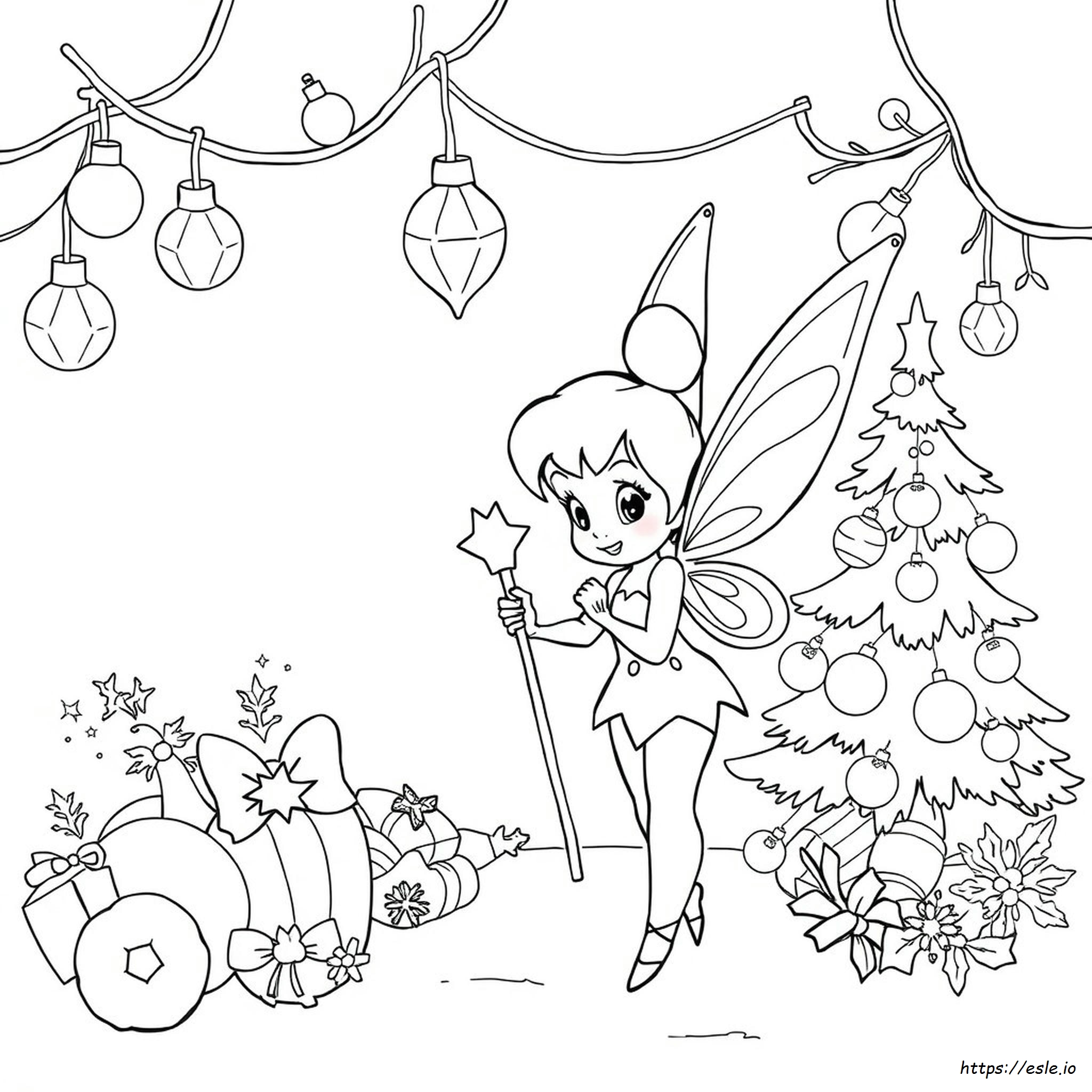 Christmas Tinkerbell Coloring Pages