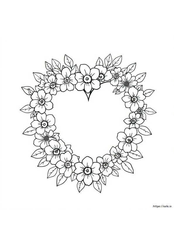 Flowers Fancy Heart Coloring Pages