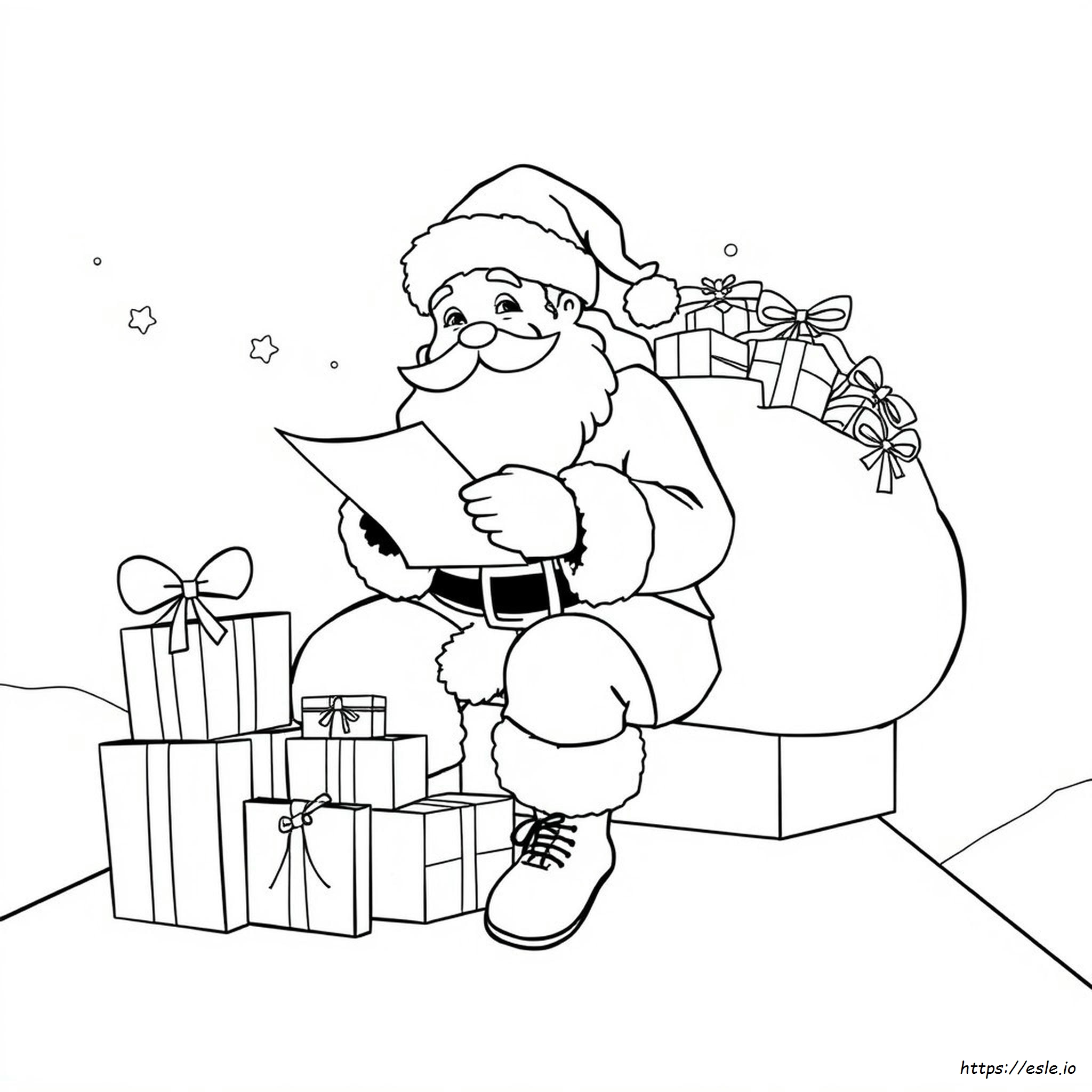 Santa With Presents Coloring Pages