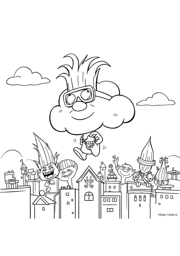 Personagem Nuvem Dos Trolls Para Colorir