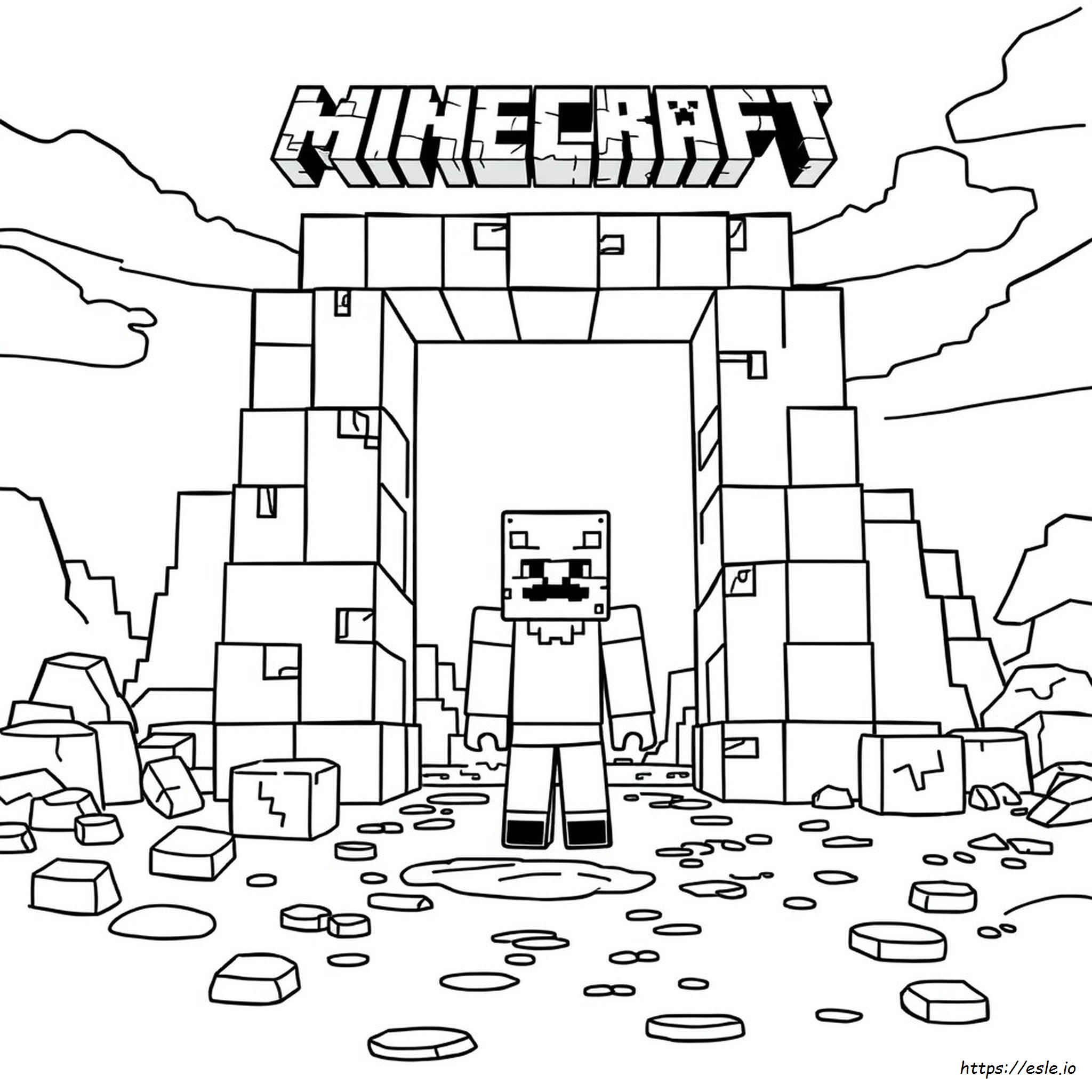 Minecraft Portal Coloring Pages