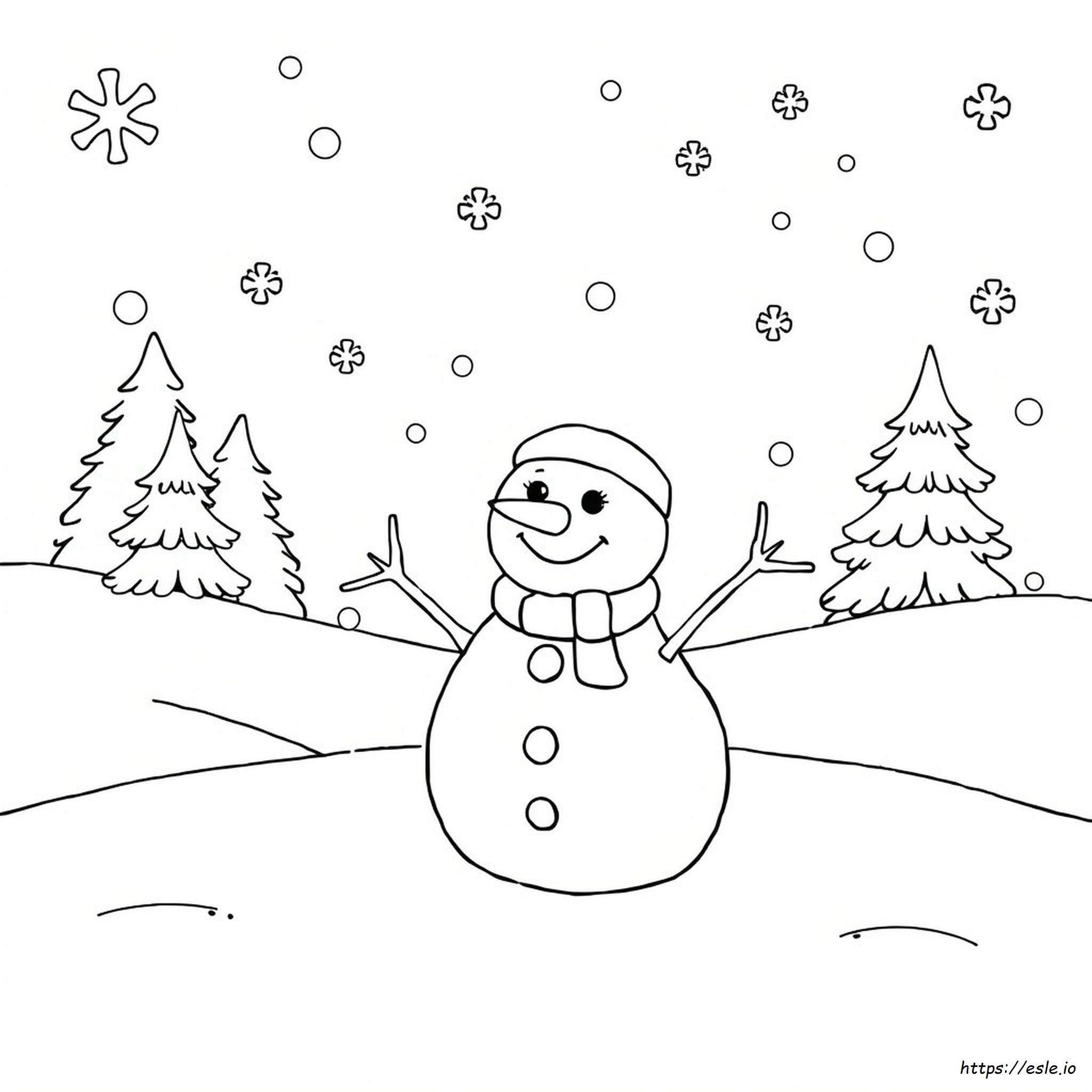 Pupazzo Di Neve Da Colorare