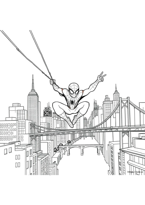 Full Page Spider Man Colouring