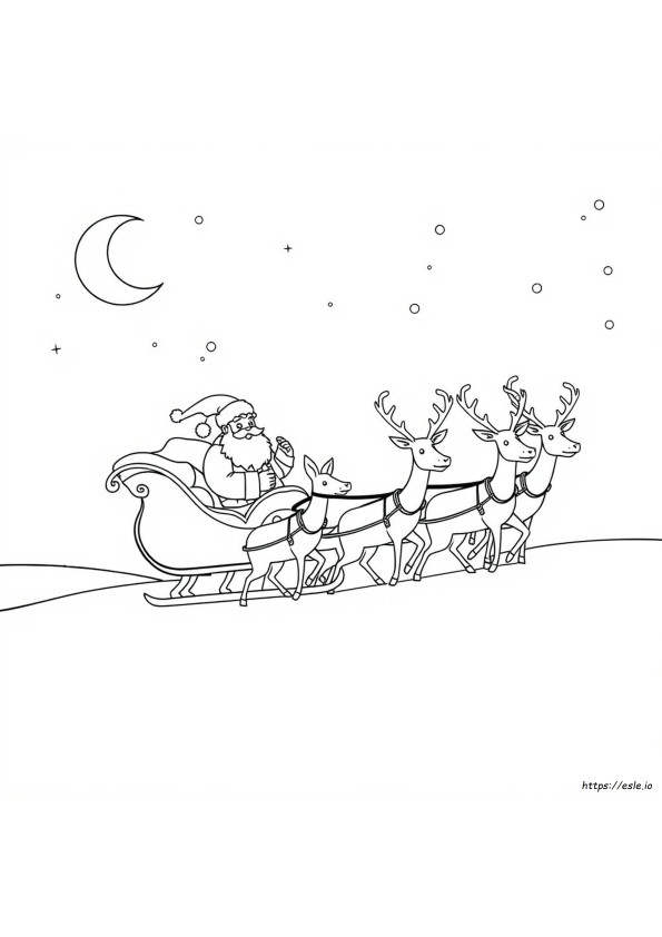 Santa Claus And Reindeer Coloring