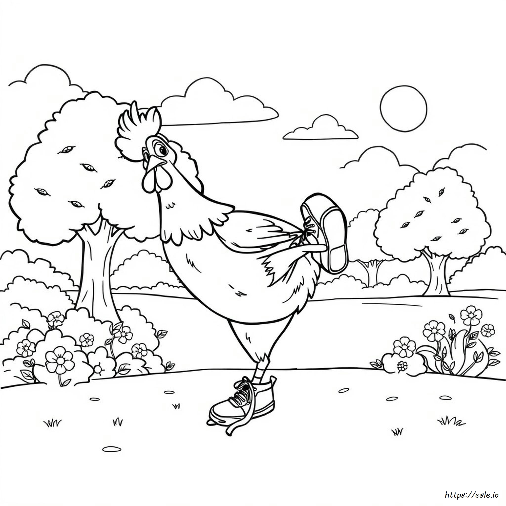 Kickin Chicken Coloring Page