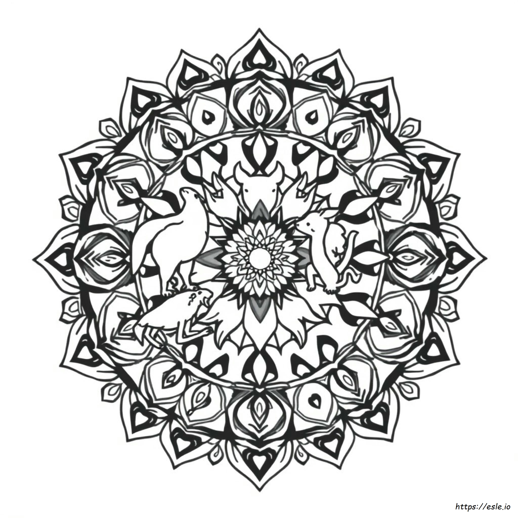 Animal Mandala Coloring